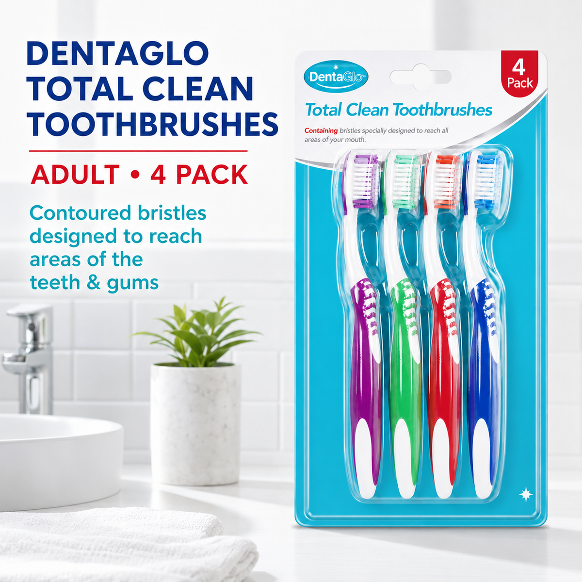 Dentaglo Total Clean Toothbrushes 4 Pack