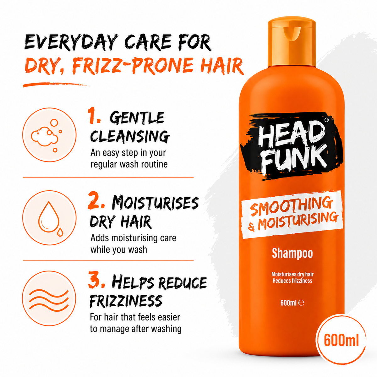 Head Funk Smoothing & Moisturising Shampoo 600ml