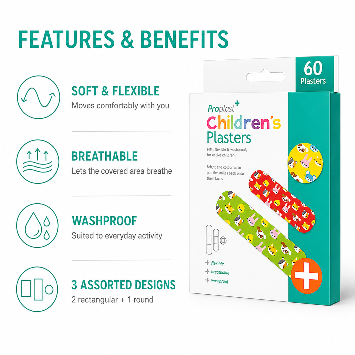 Proplast Assorted Plasters 60 Pack