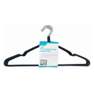 PVC coated coat hanger set 10 piese