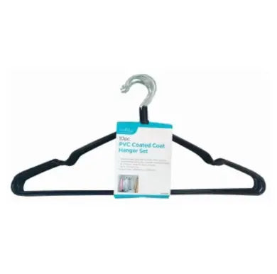 PVC coated coat hanger set 10 piese UKRABBIT ESSENTIAL