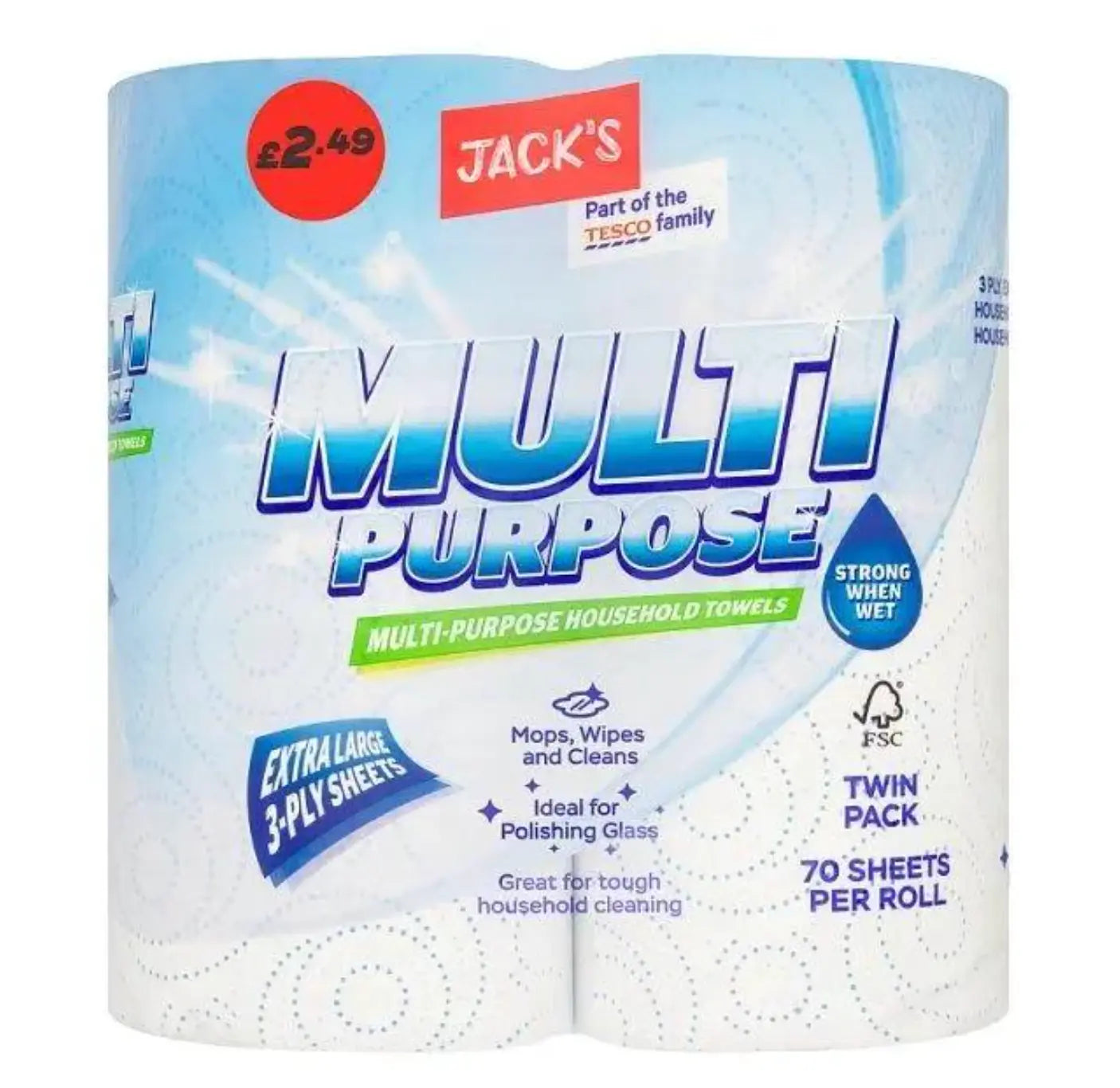 Jack's Paper Towels, 2 Rolls UKRABBIT ESSENTIAL