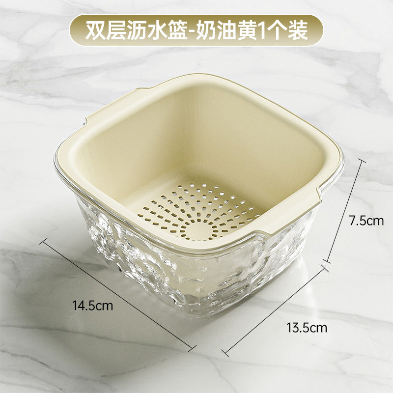 Elegant small fruit bowl with drainage basket