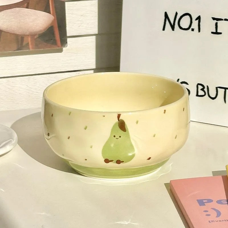 Instagram-style pineapple ceramic rice bowl