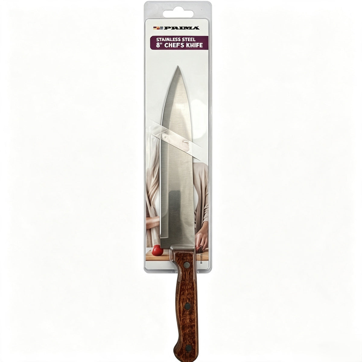Prima Stainless Steel Wood Handle Chef's Knife 8"