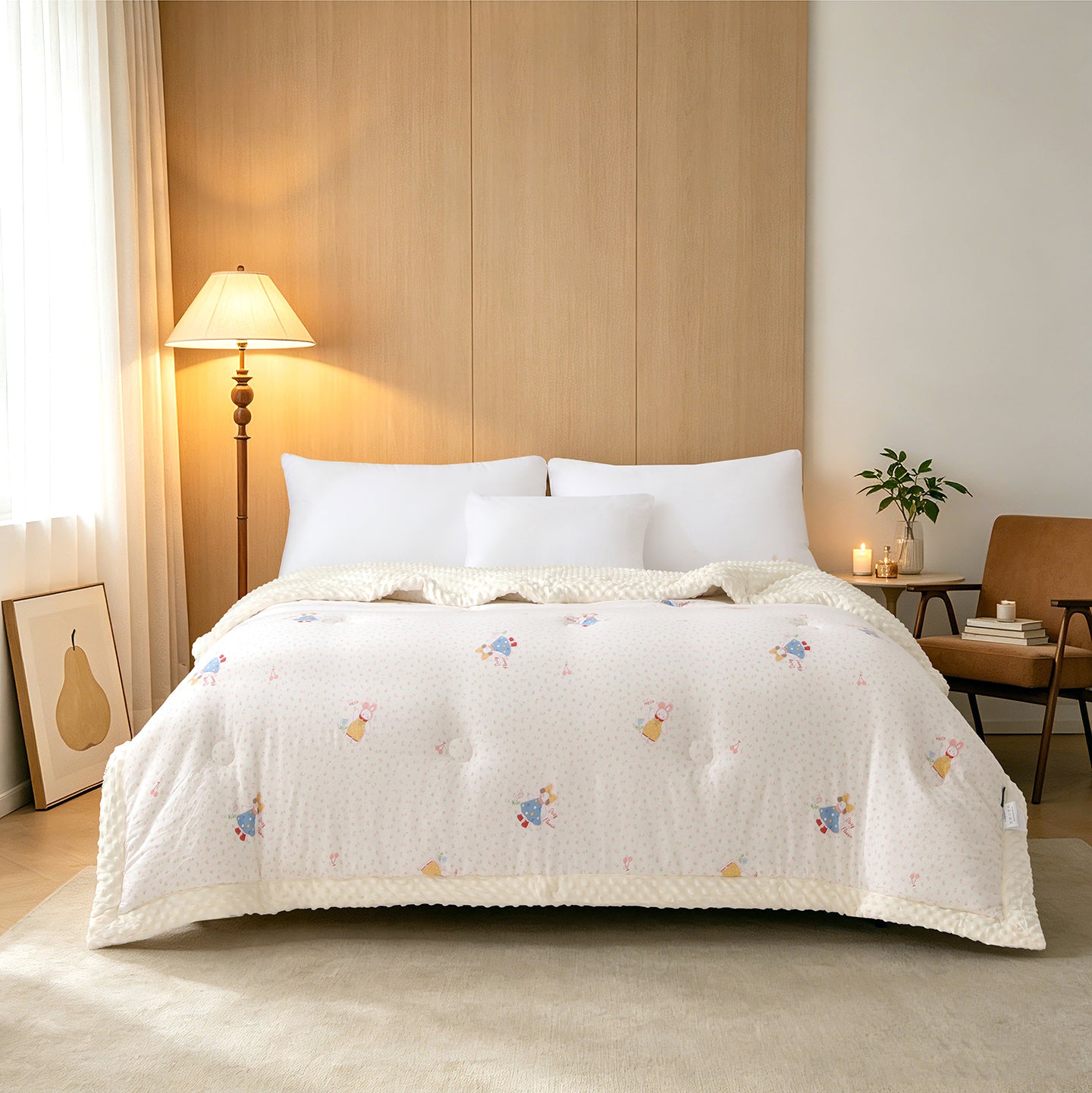 Bunny Bean Fleece Puff Duvet