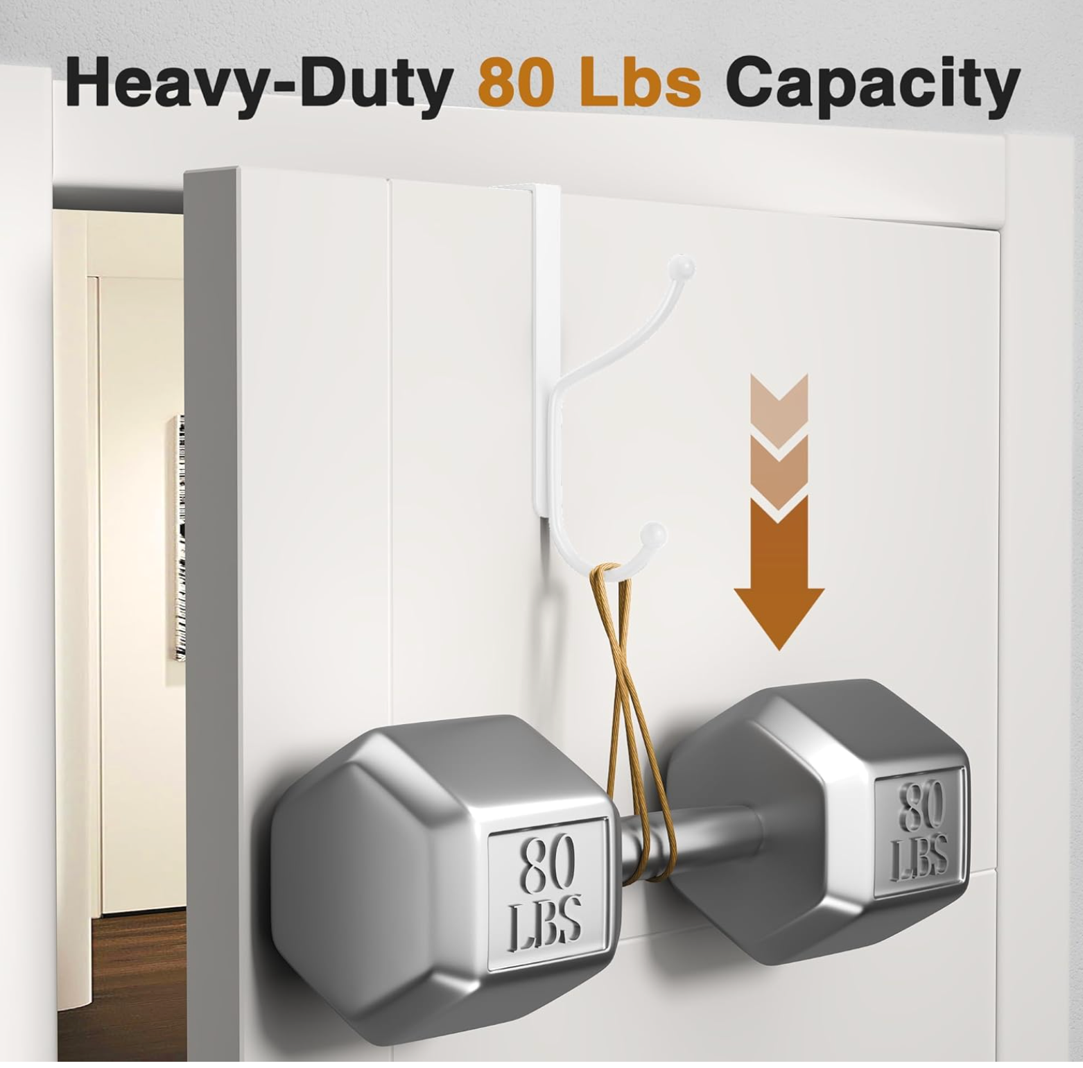 Apartment No-Drill Over-Door Hook Rack