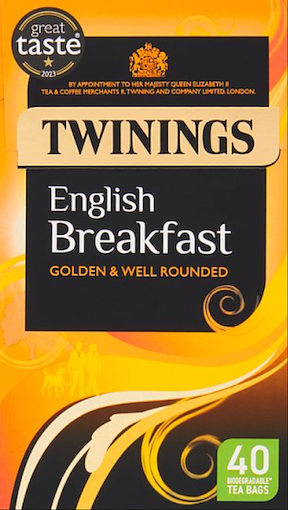 Twinings English Breakfast Tea (40 Bags per Box)