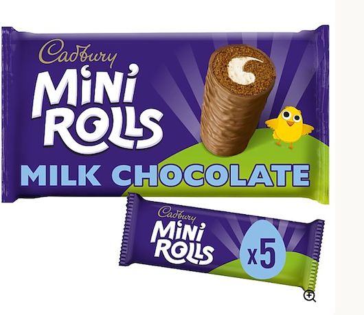 Cad Mini Roll Choc 5pk
