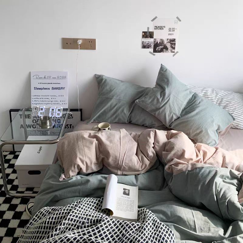 Casual-Twilight Mist | Washed Cotton Skin-friendly Duvet Cover Set (Duvet Cover + Pillowcase) - UKrabbit Essential