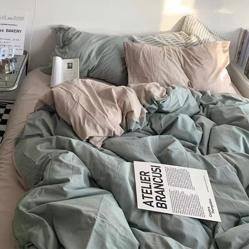 Casual-Twilight Mist | Washed Cotton Skin-friendly Duvet Cover Set (Duvet Cover + Pillowcase) - UKrabbit Essential