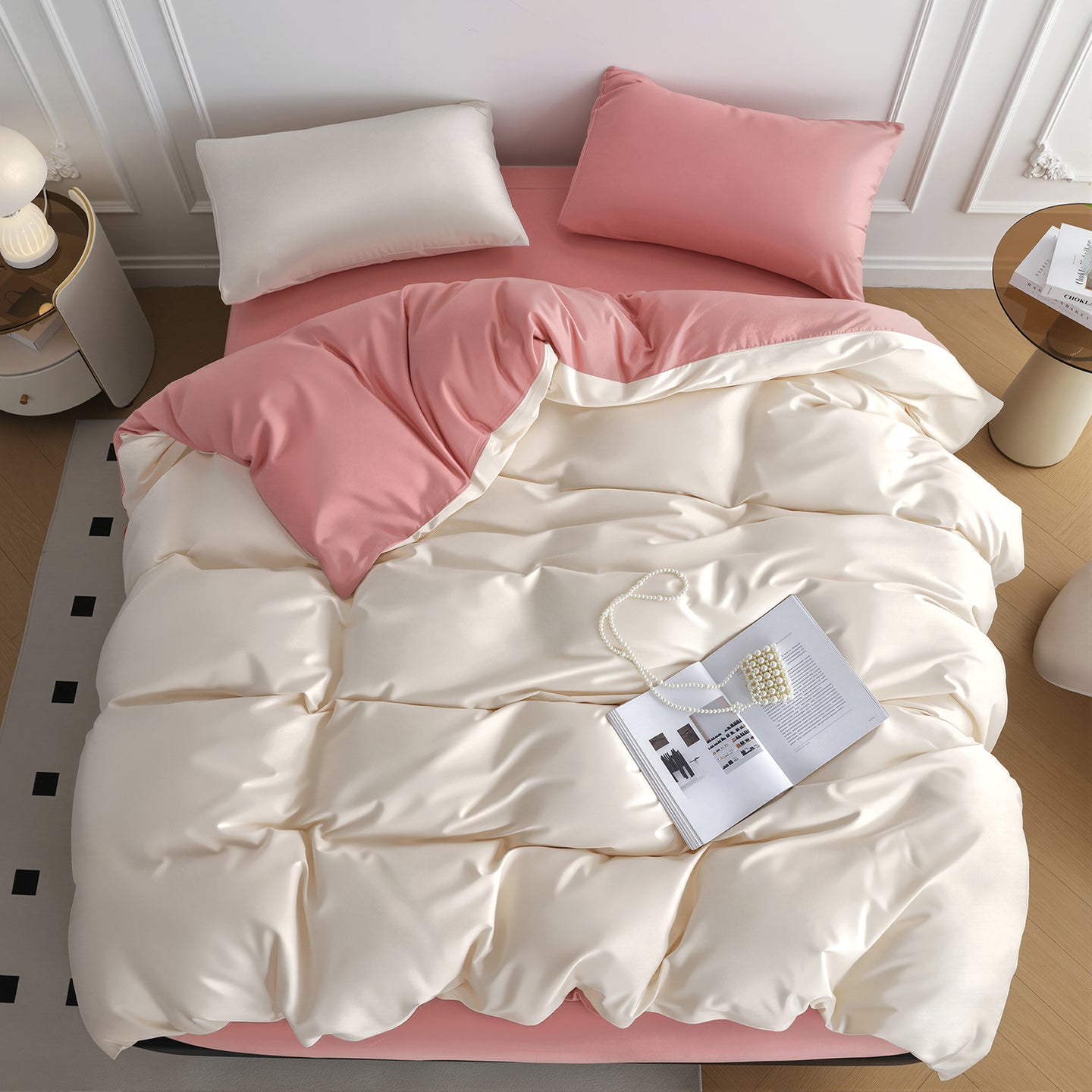 Luxury – Jasmine Milk White | Cotton Sateen Duvet Cover Set (Duvet Cover + Pillowcase)