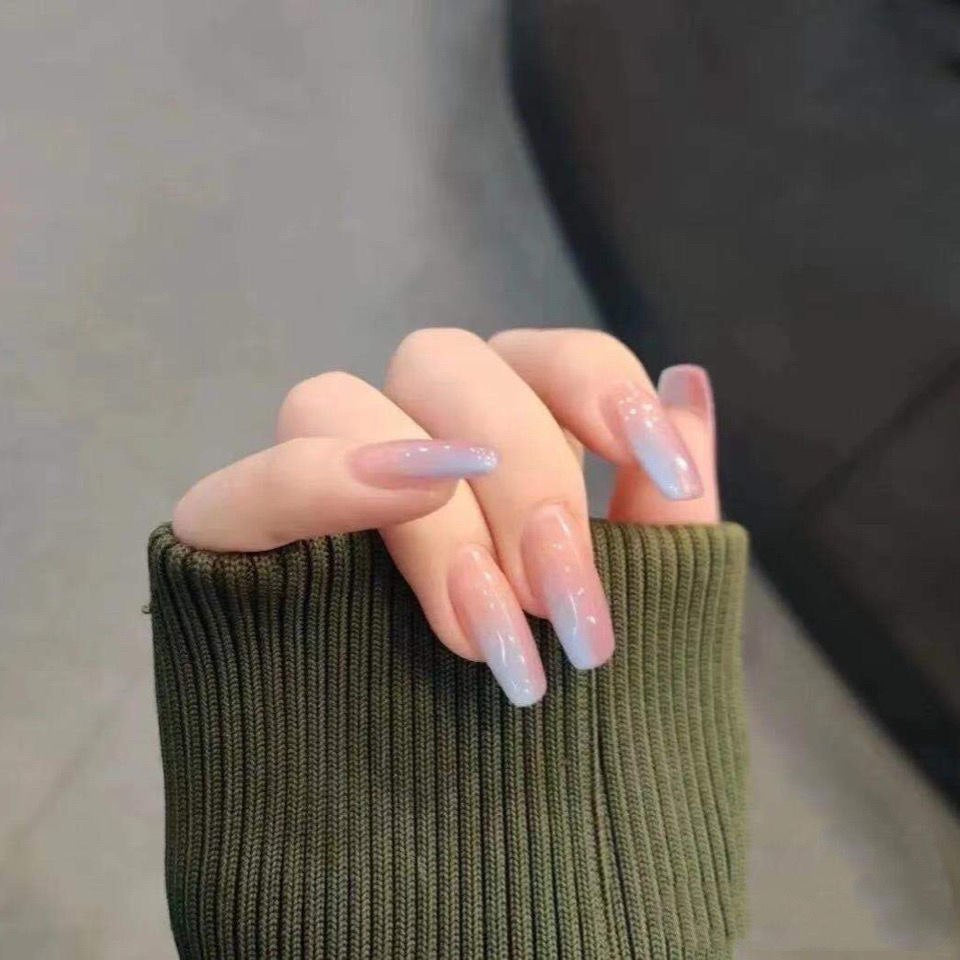 Nude to Lavender Pink Ombre Nail Art M