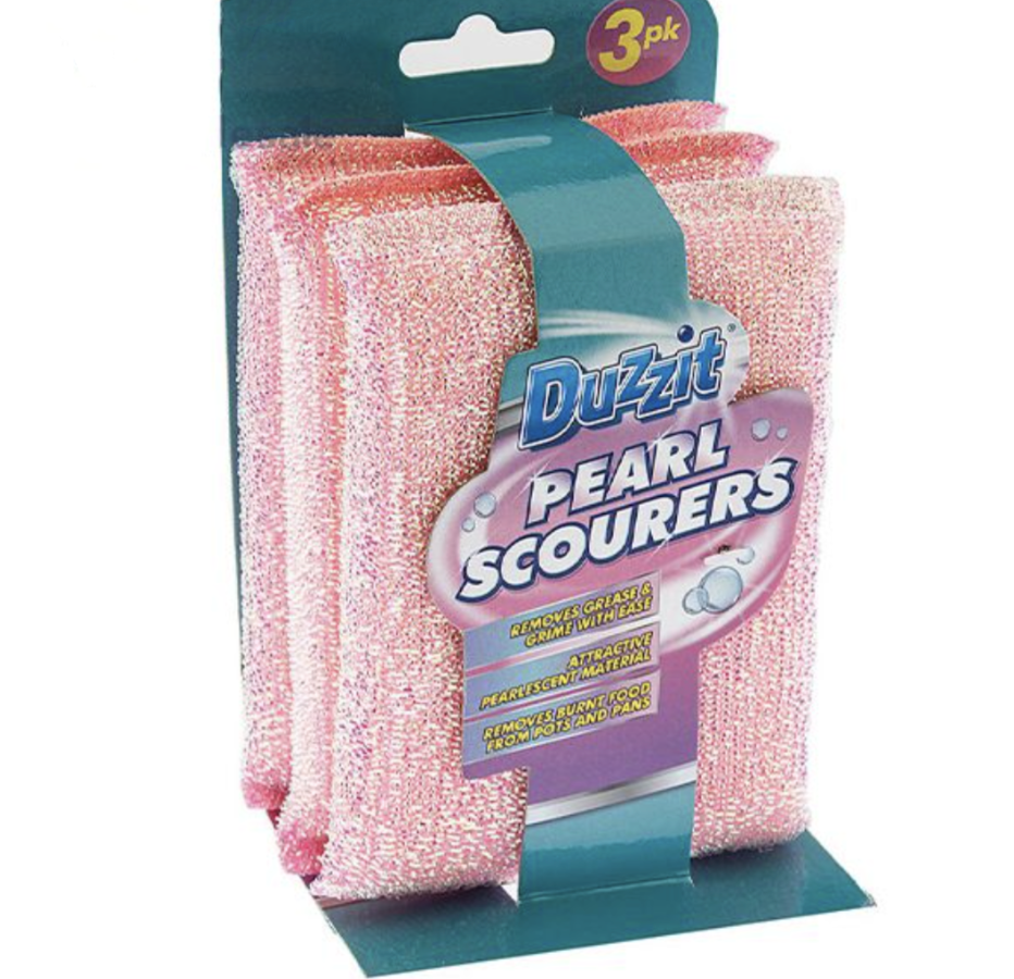 Duzzit Pearl Scourers 3 Pack CDU Assorted Colours