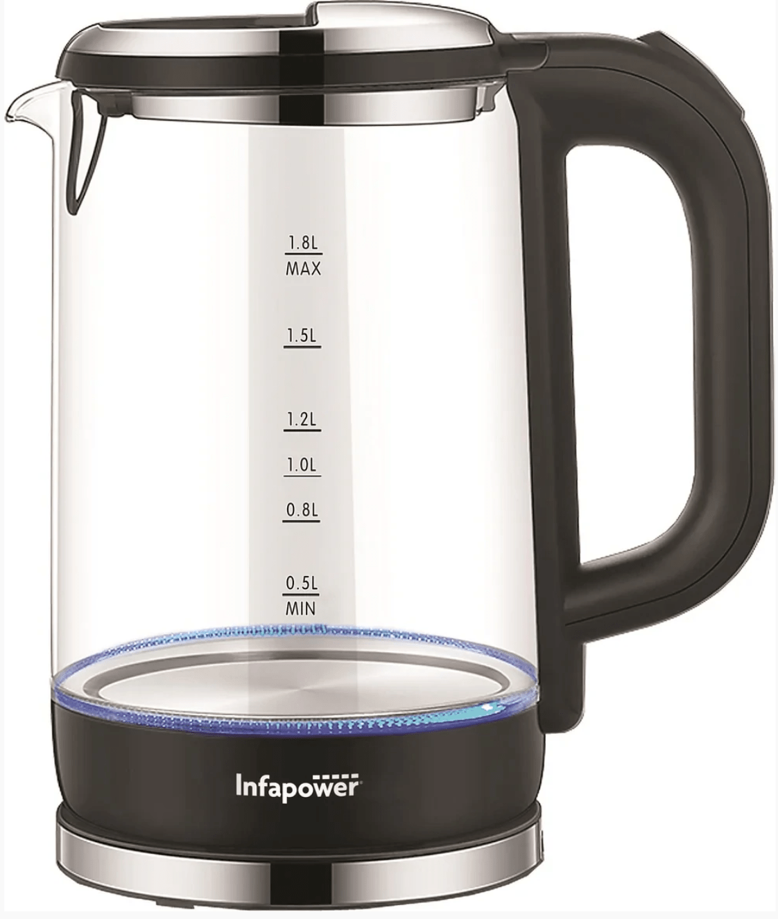 Glass 1800w 1.7L 360° Cordless Kettle - UKrabbit Essential