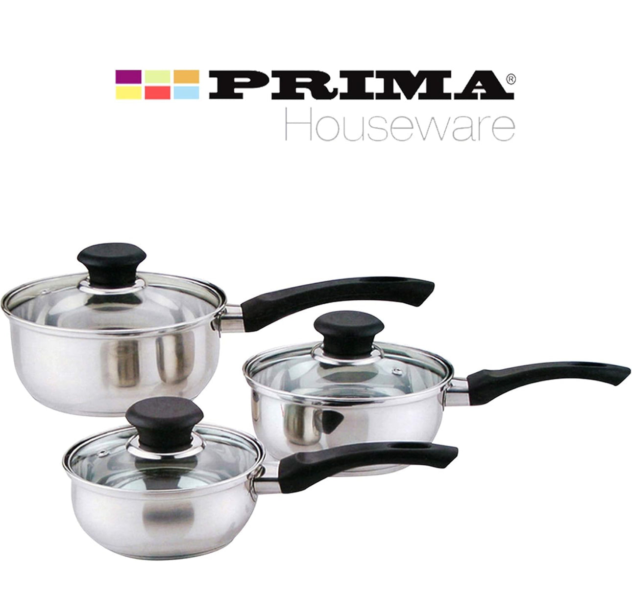 Prima Stainless Steel Saucepan with Glass Lid