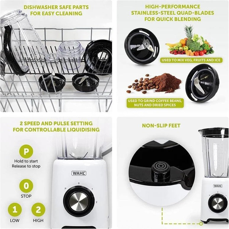 Wahl 500W 1.5L Table Blender with Grinder Attachment