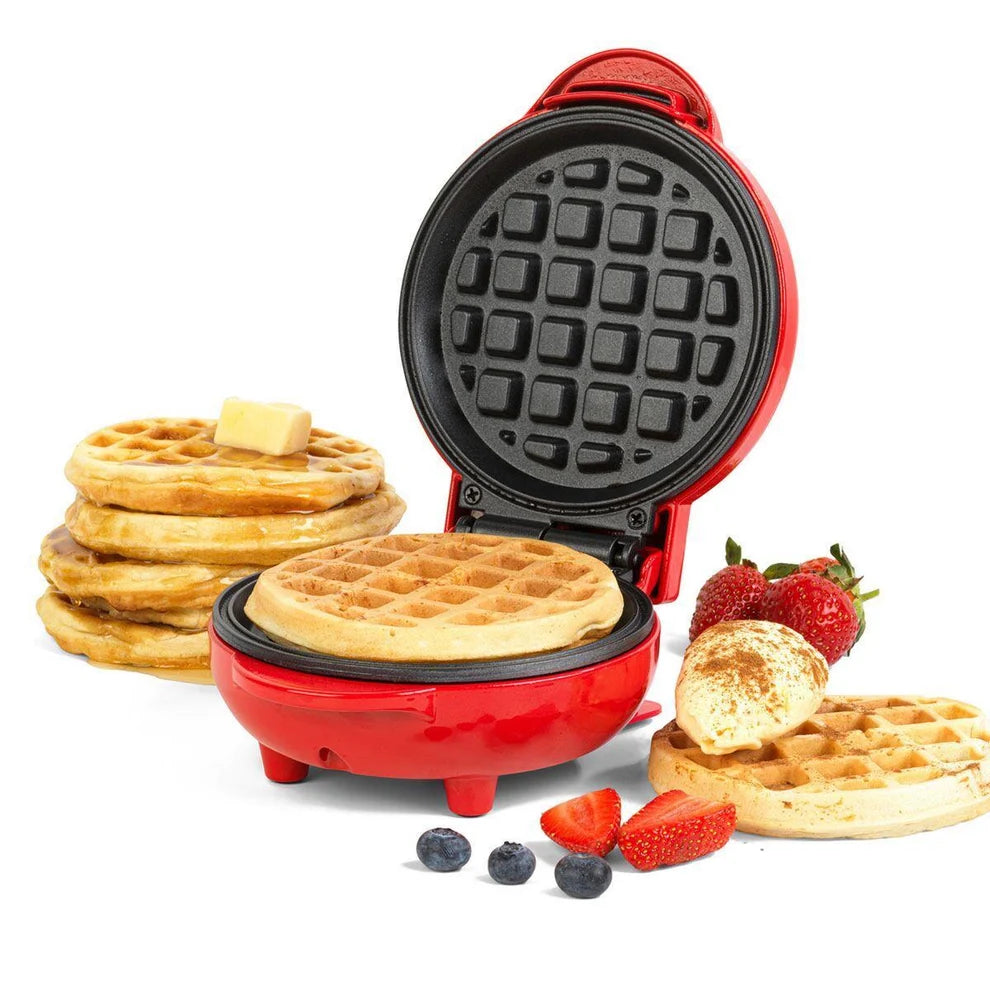 Giles & Posner EK4214G 550W Non-Stick Mini Waffle Maker - Red