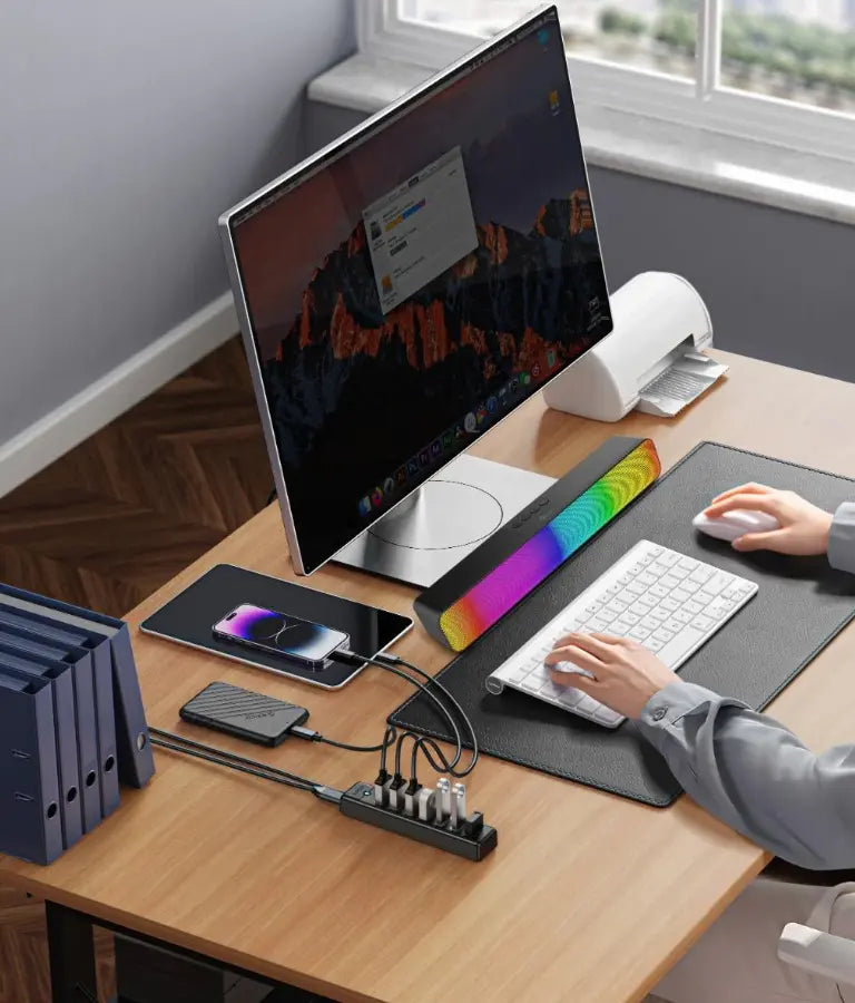 WYEWAVE RGB Light Deep Bass Wireless Portable Gaming Speaker UKRABBIT ESSENTIAL